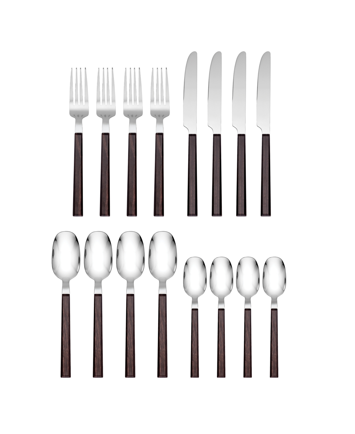Hampton Forge Henley 16 Piece Set, Service for 4 - Brown and Dark Brown