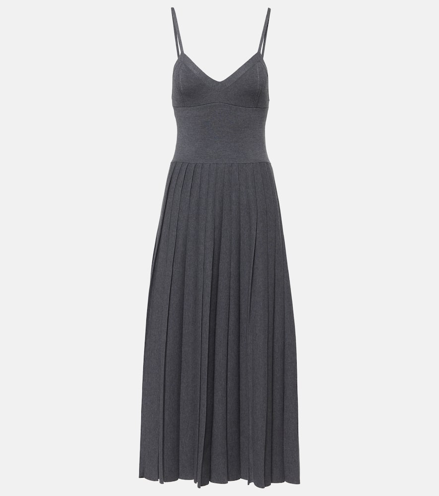 Elio pleated wool midi dress