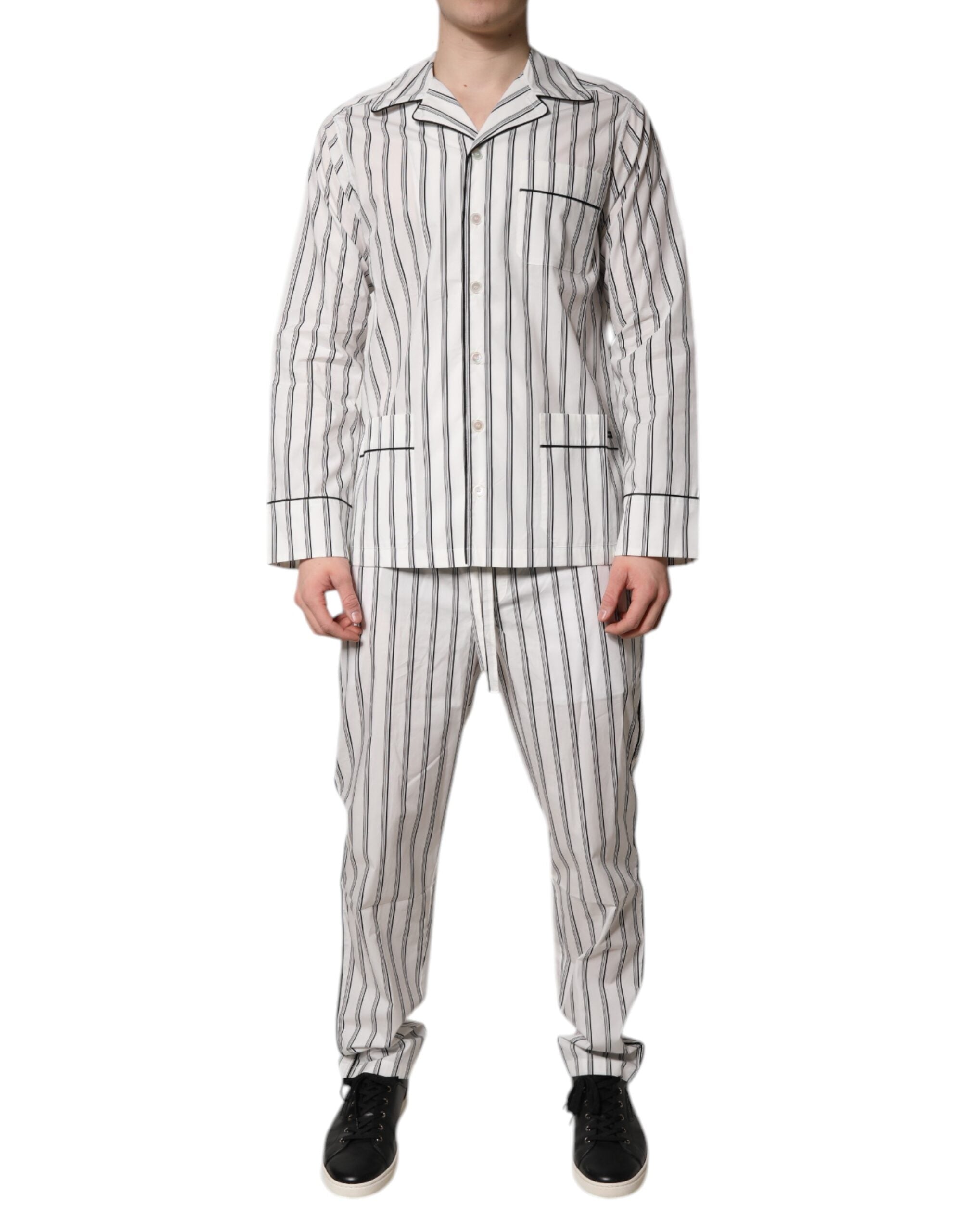 Striped Cotton Pajama Set Pajama Set — Multicolor