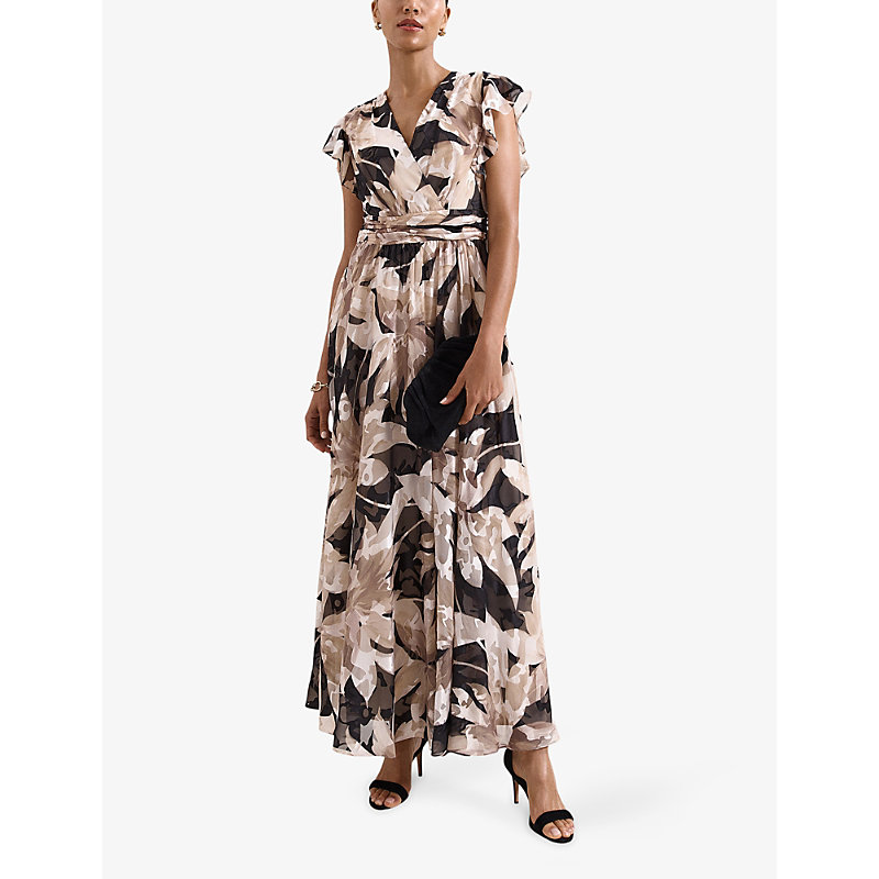 Womens Liana Printed-Burnout Woven Maxi Dress