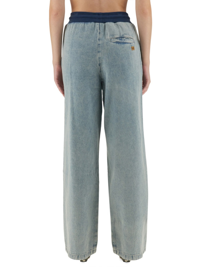 Moschino - wide leg trousers distressed detai