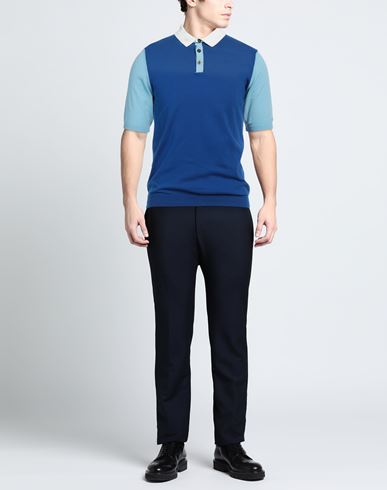 Man Sweater Bright blue Size 38 Cotton