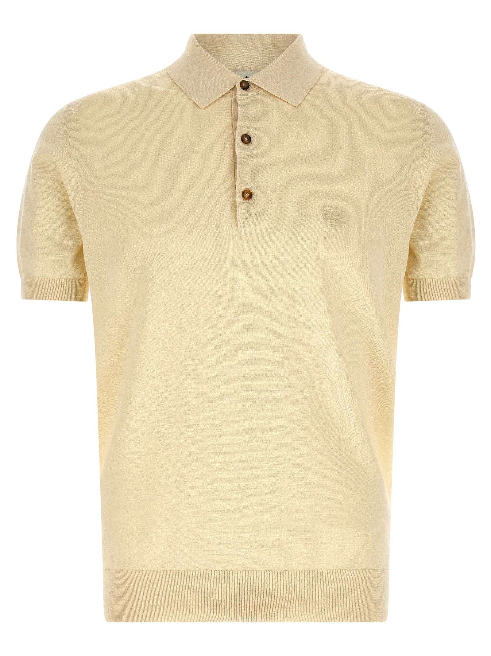 Tone-on-Tone Pegaso Embroidered Polo Shirt — Beige