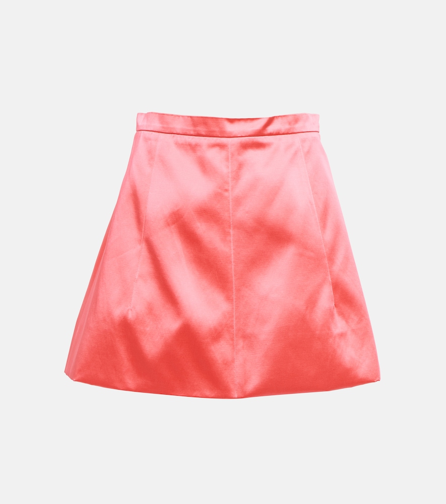 Cotton-blend satin miniskirt