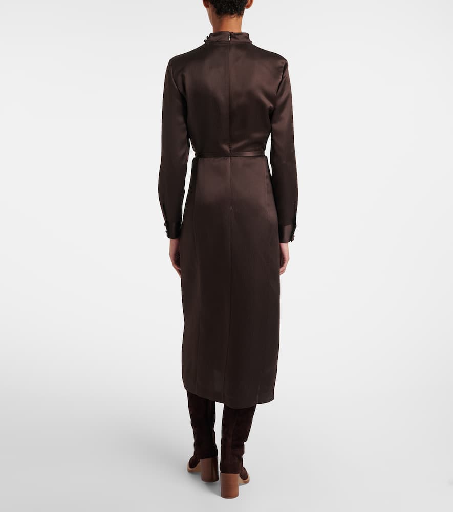 Josef belted silk midi dress