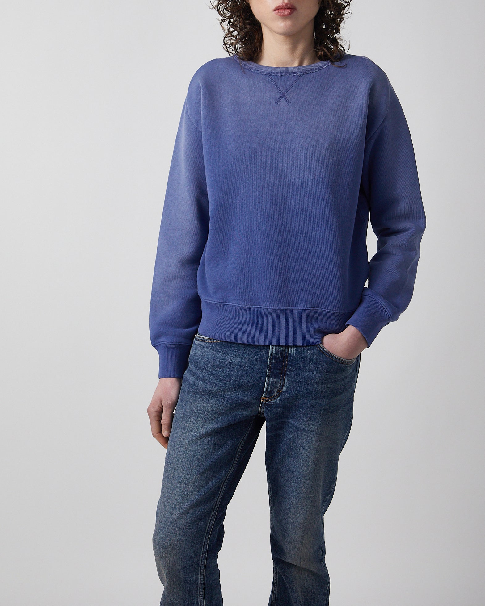 Acne Studios Sweatshirt Washed Logo Navy