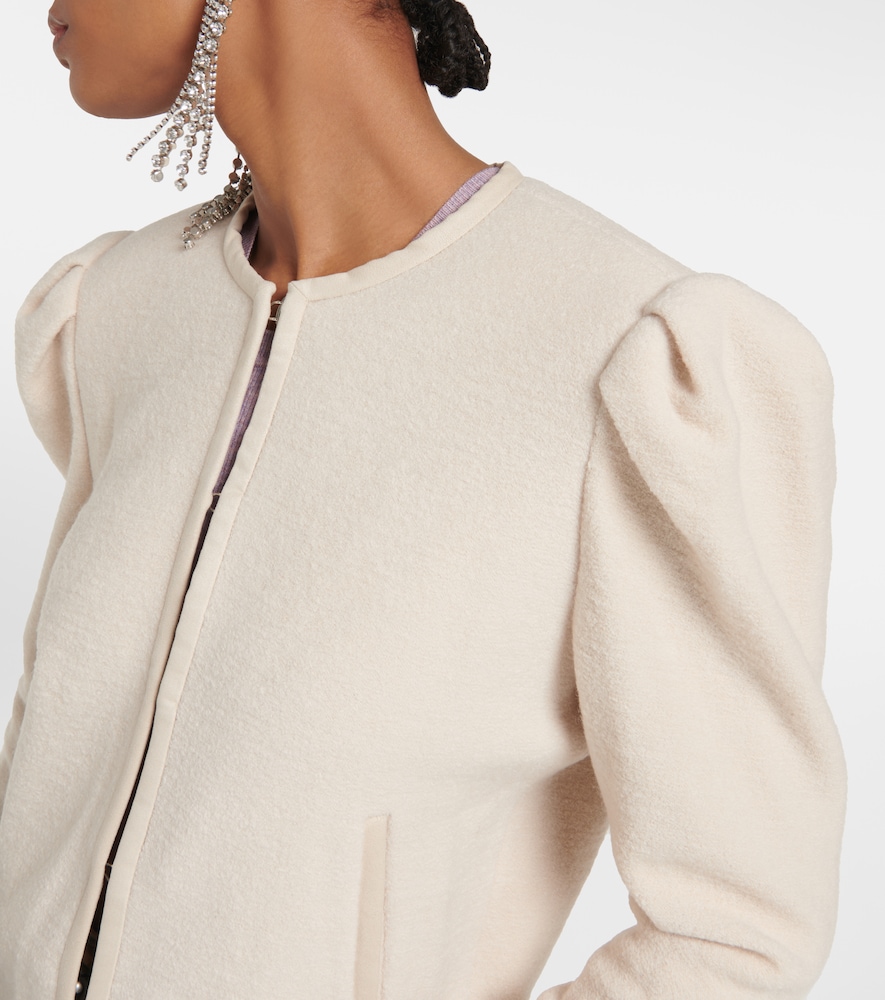 Pleated wool-blend jacket