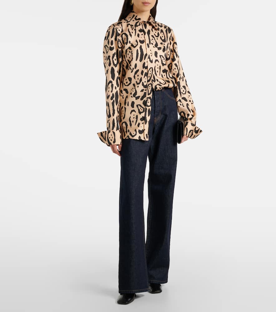 Sportmax Armony leopard-print silk top