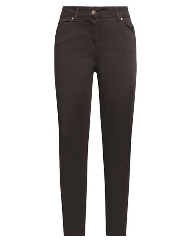Woman Jeans Dark brown Size 8 Cotton, Elastane