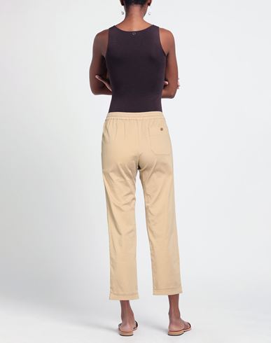 Woman Pants Sand Size 4 Cotton, Elastane