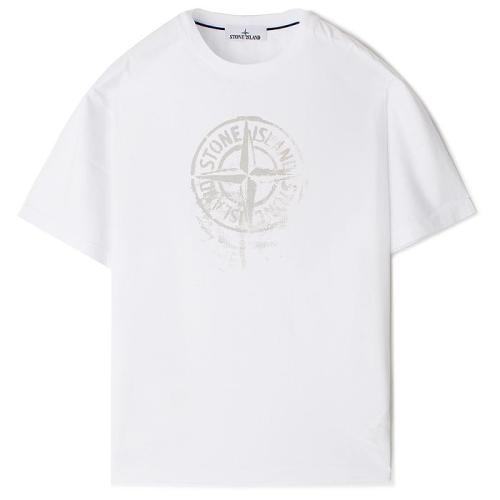 Compass-print cotton T-shirt - White