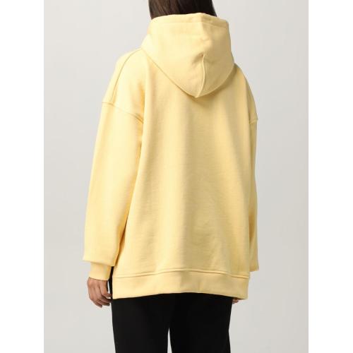 Logo-embroidered oversized hoodie - Yellow