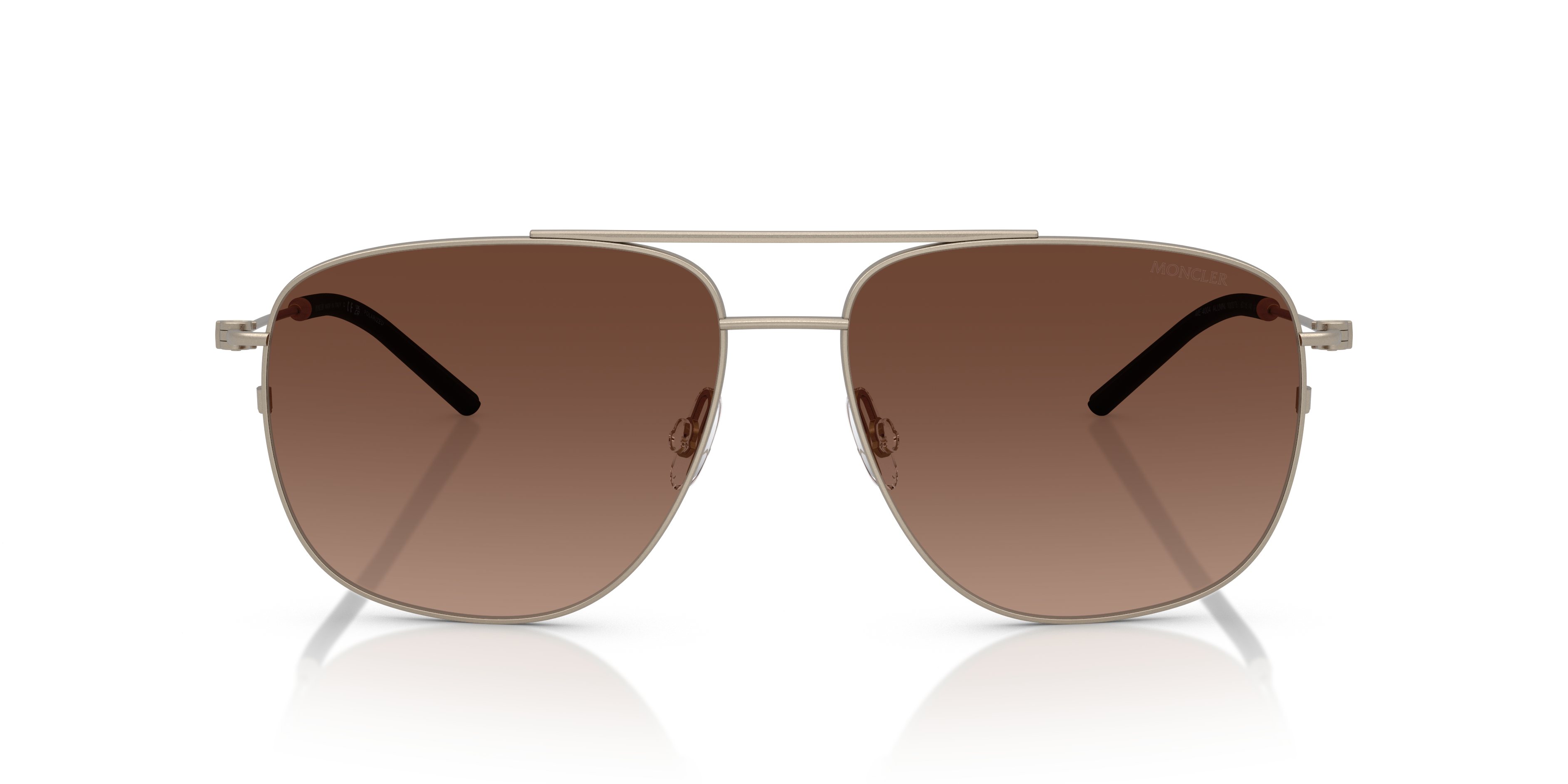 Moncler Unisex Moncler ME4004 ALUMNI 1003T5 Sunglasses Steel Bronze Brown Pilot Polarized