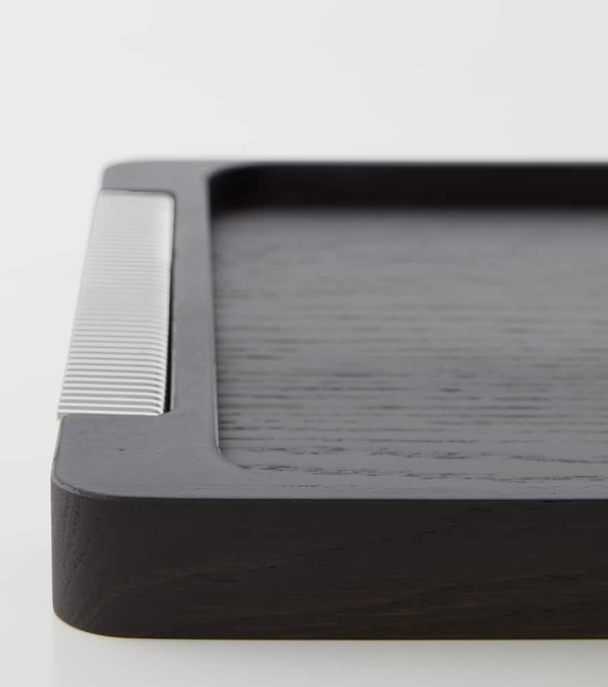 Bernadotte wooden and stainless steel tray by Sigvard Bernadotte