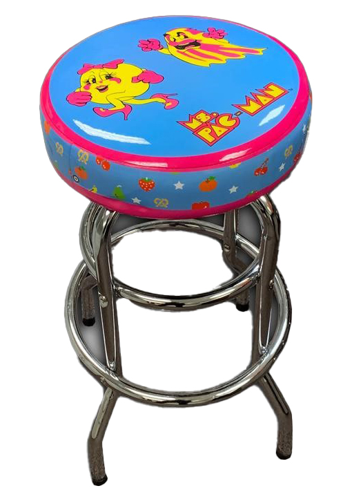 Barstool - Ms. PAC-MAN 30-Inch Swivel Top In Chrome