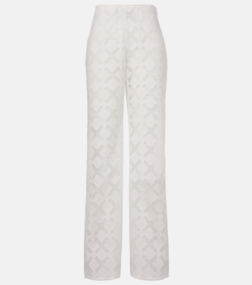 Kaia embroidered wide-leg pants