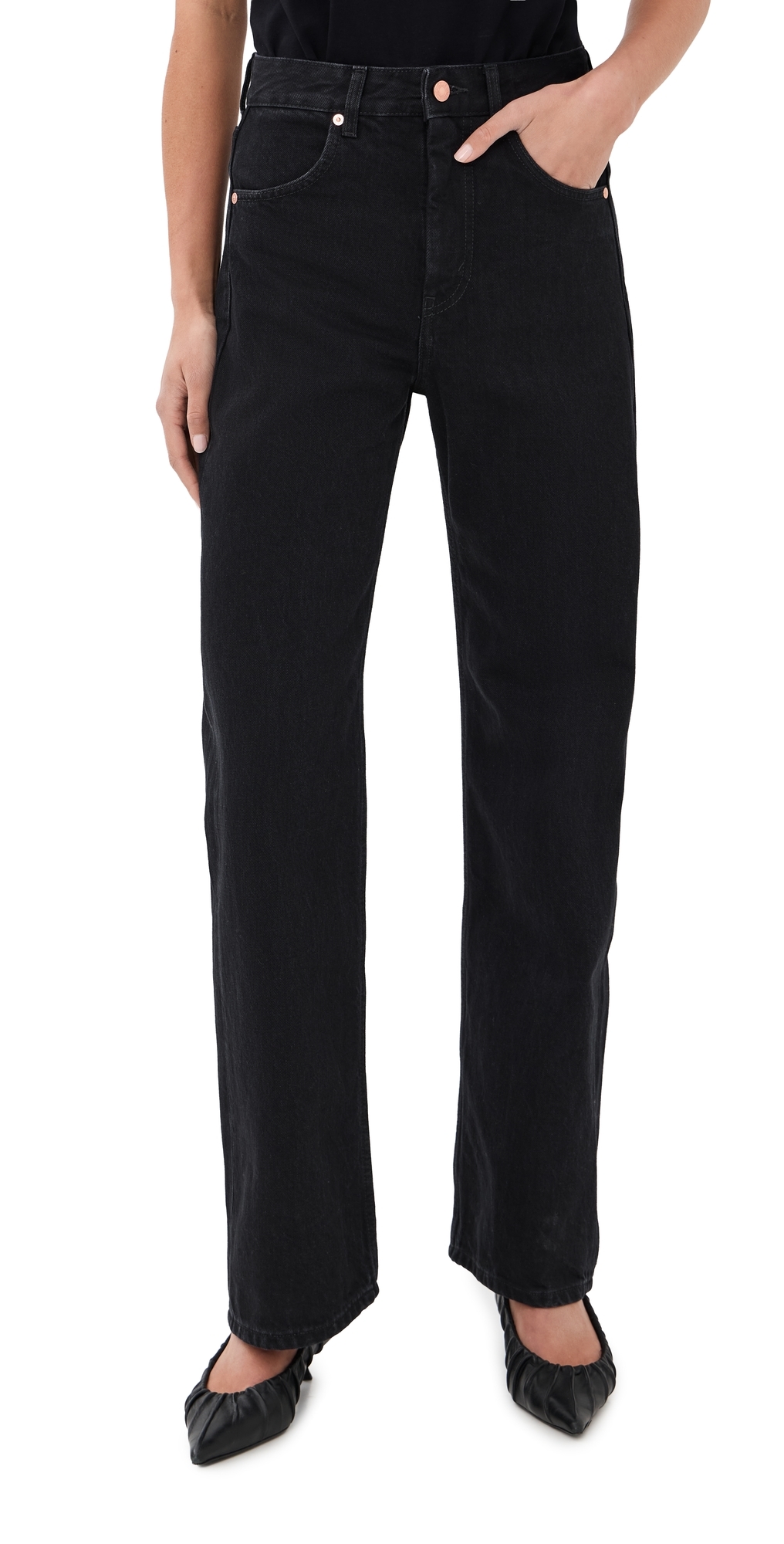 Ease Cotton Denim Jeans Washed Black