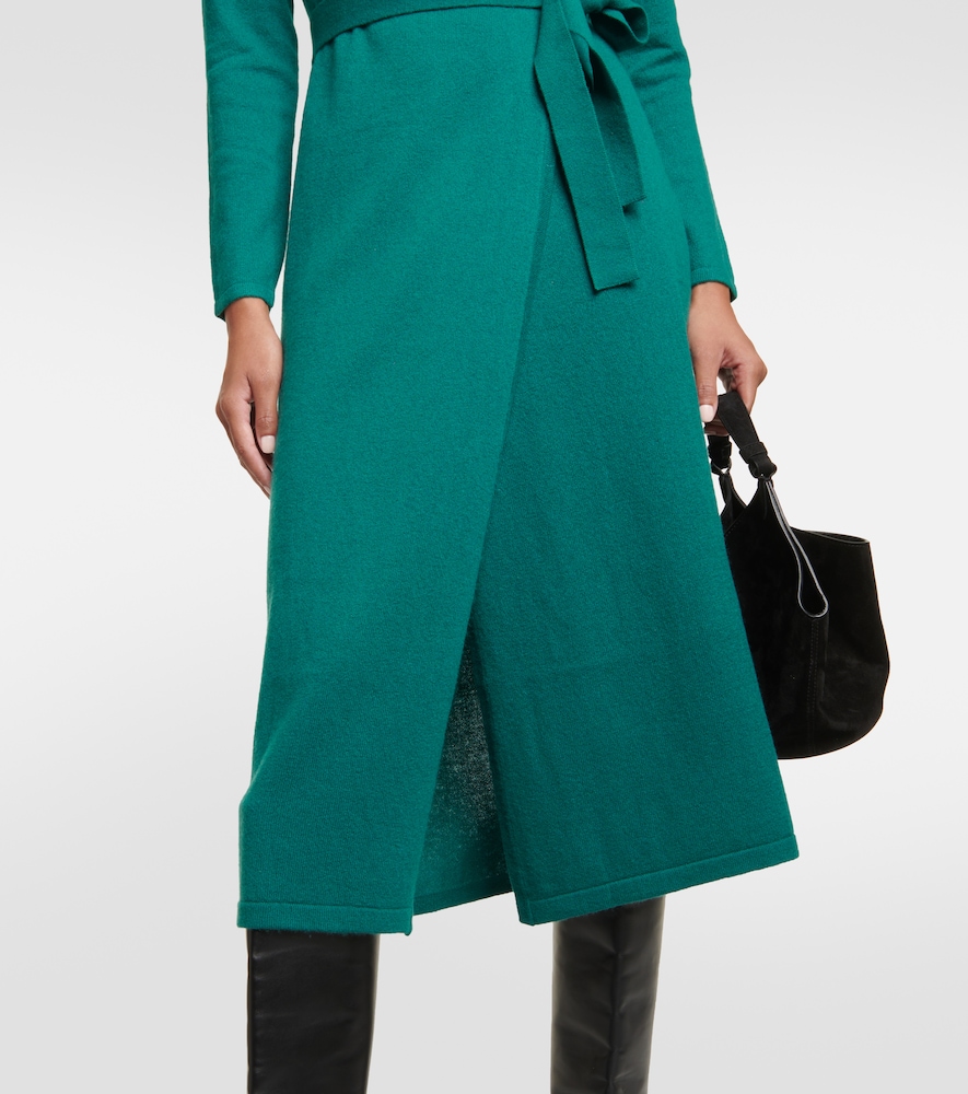 Astrid wool and cashmere wrap dress