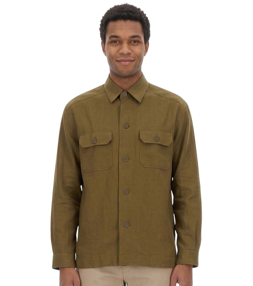 Stretch Linen And Viscose Shirt