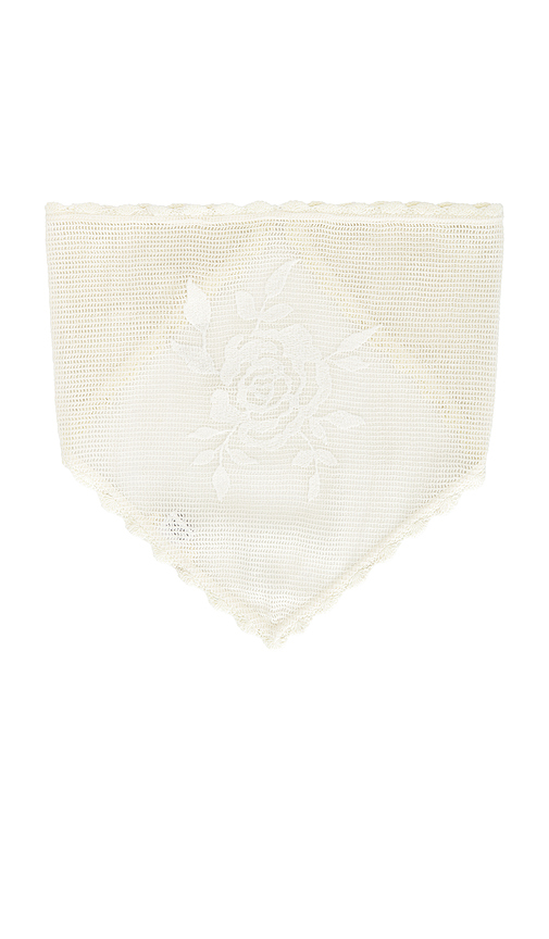 For Love & Lemons Rose Crochet Headscarf in Crea