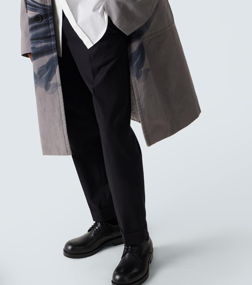 Cotton and wool straight pants