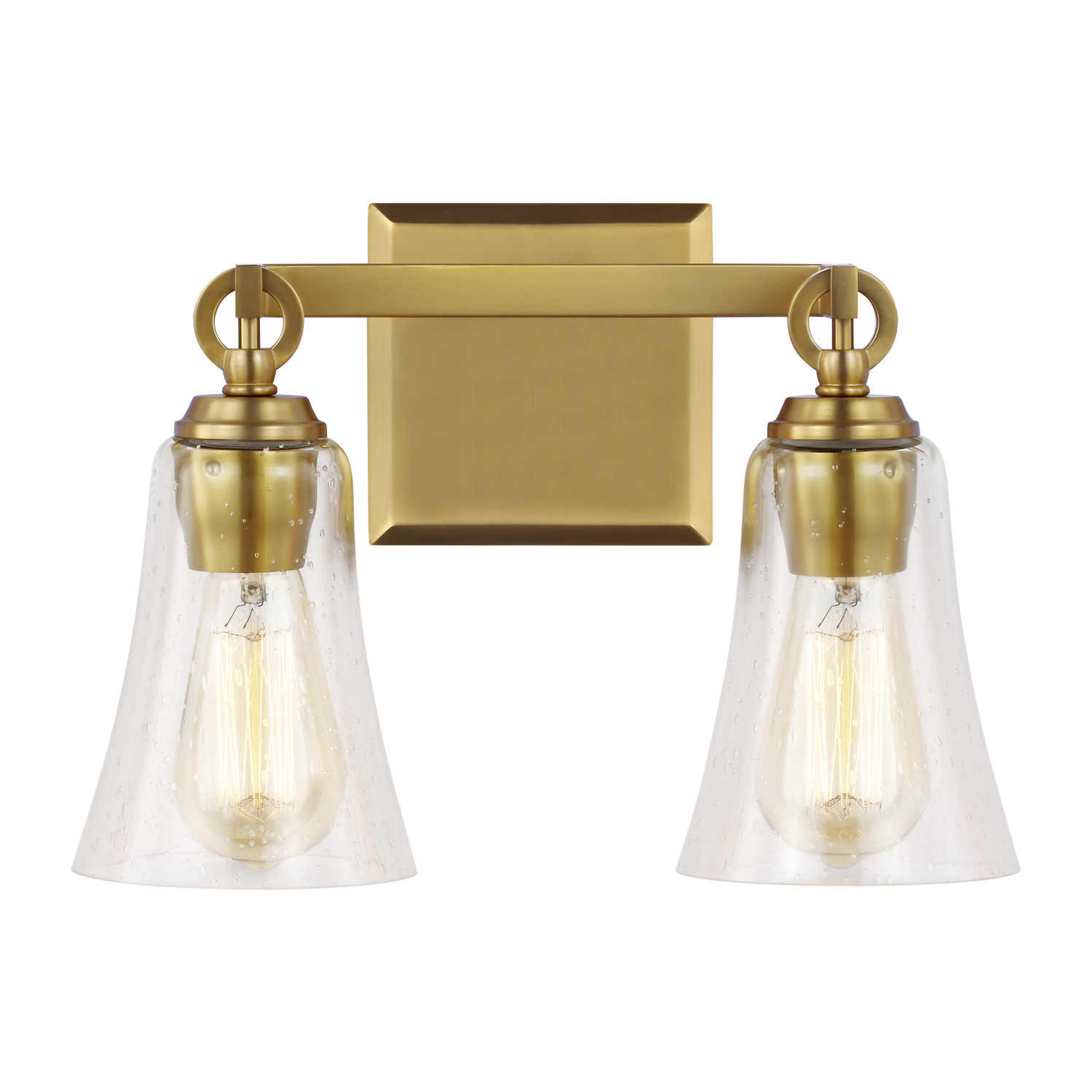 Monterro 2-Light Bathroom Vanity Light in Burnished Brass by Sean Lavin