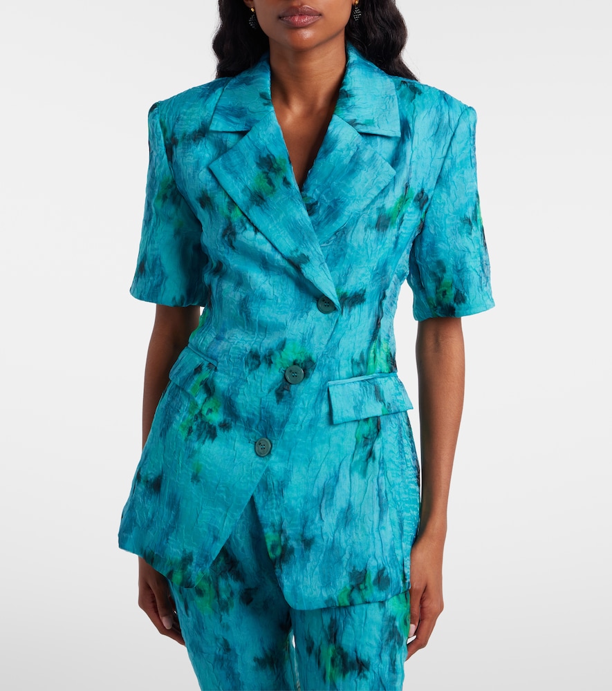 Printed organza blazer