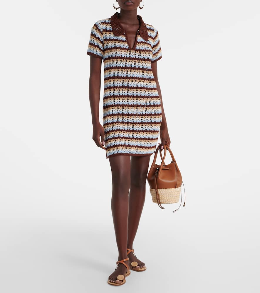 Crochet cotton polo dress