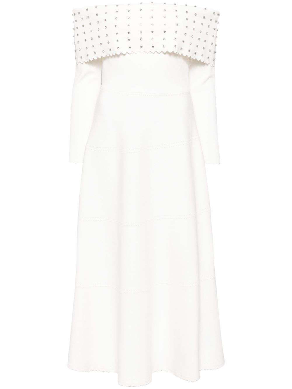 Crystal embellishment gown - White