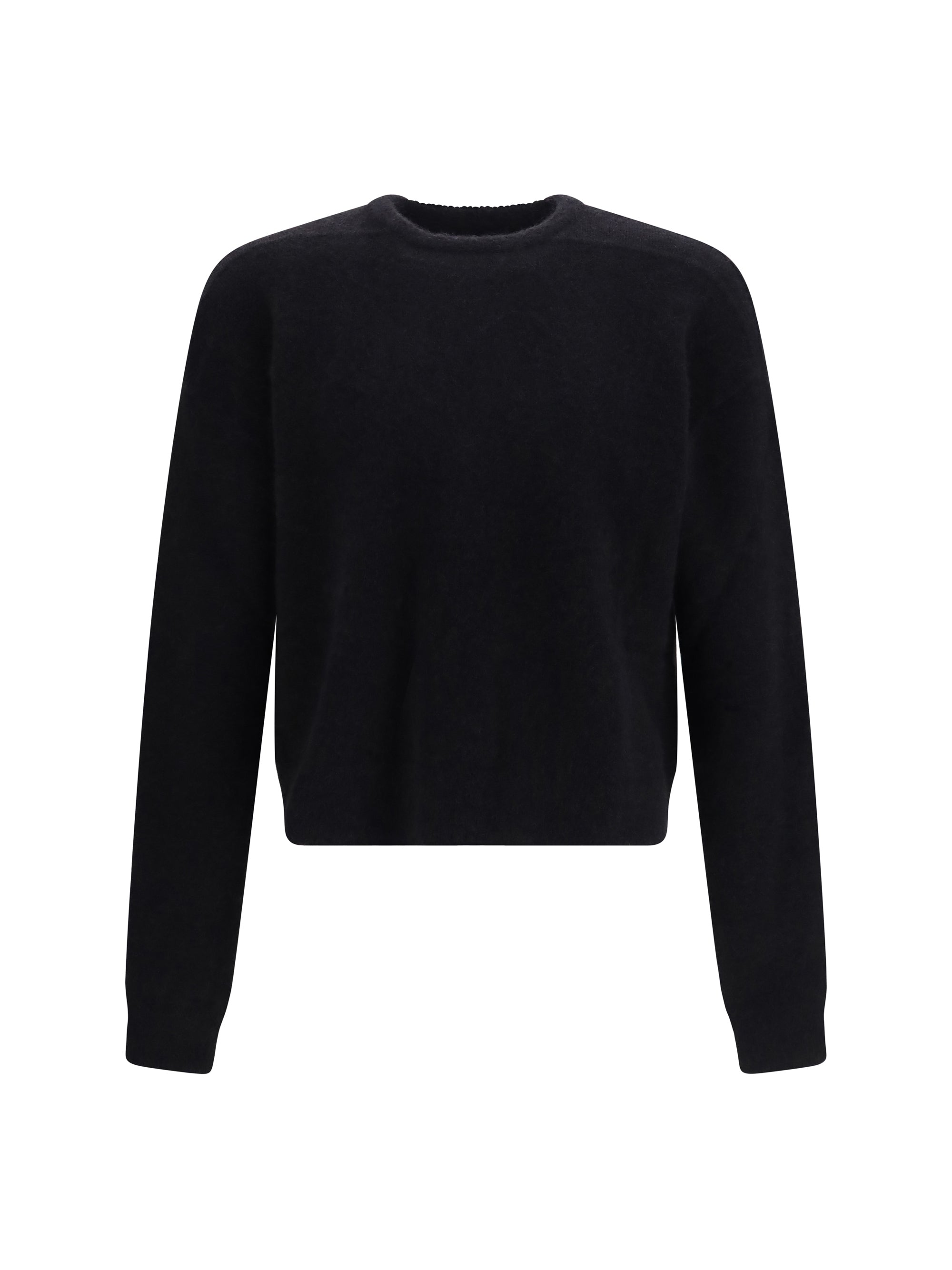 Crew Neck Knit Sweater — Black