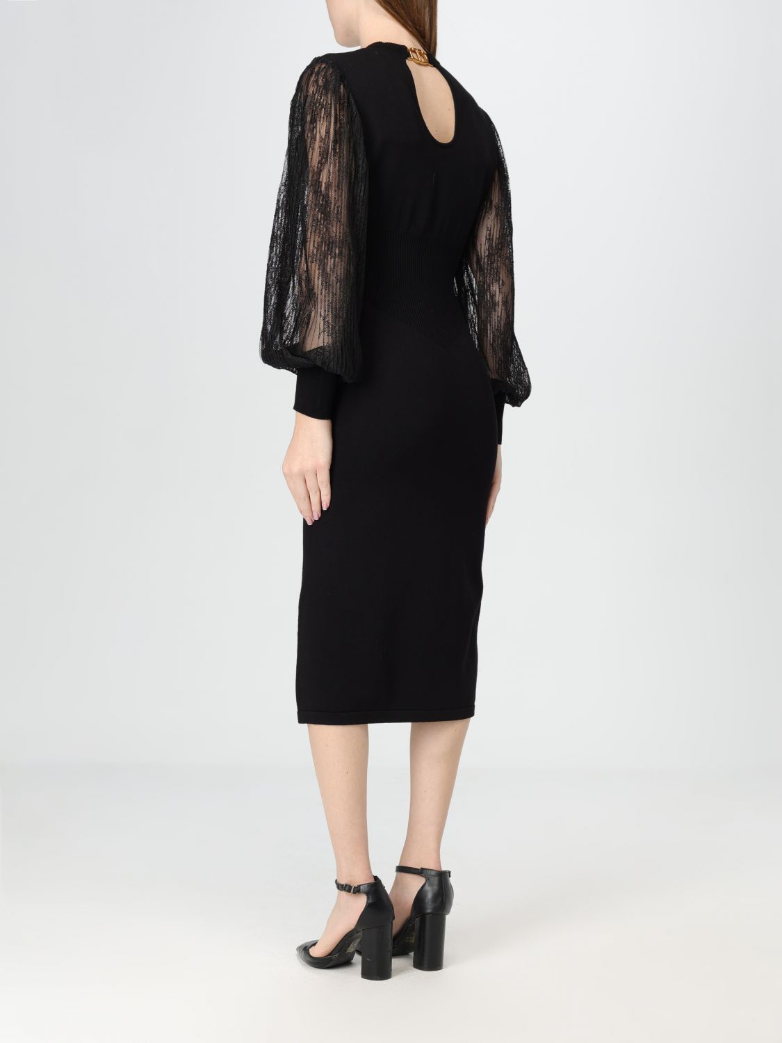 Knitted midi dress - Black