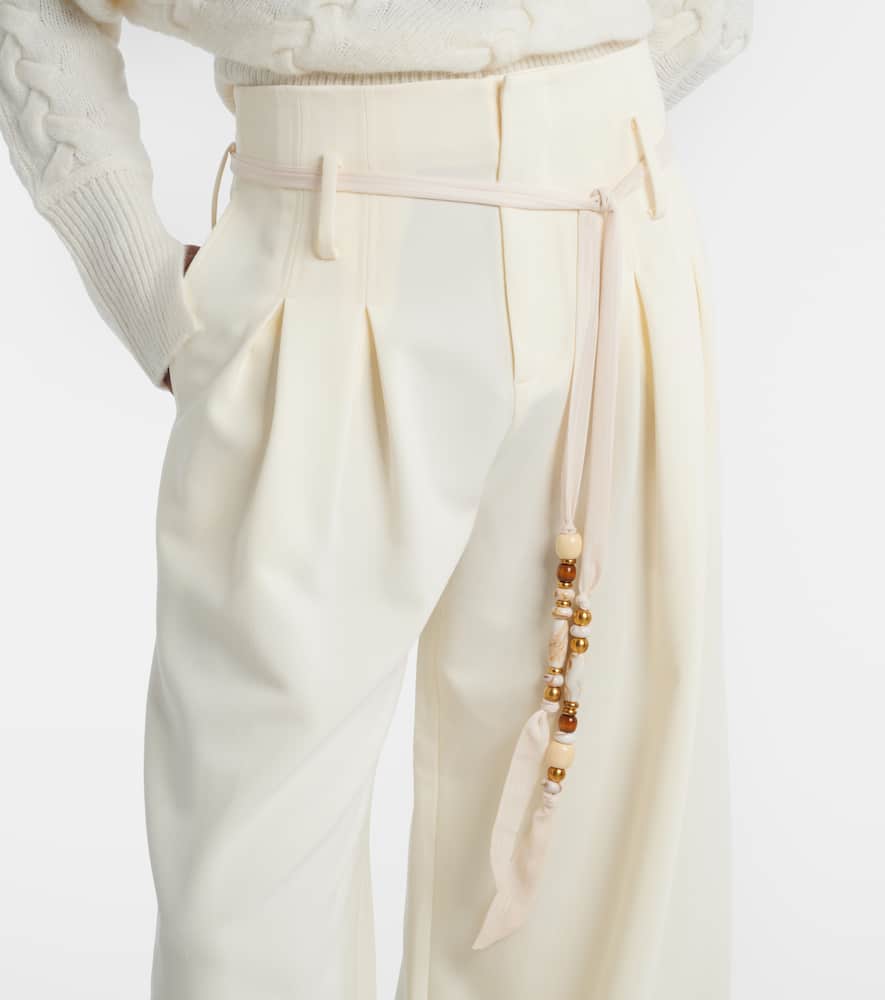 Pleated high-rise wide-leg pants