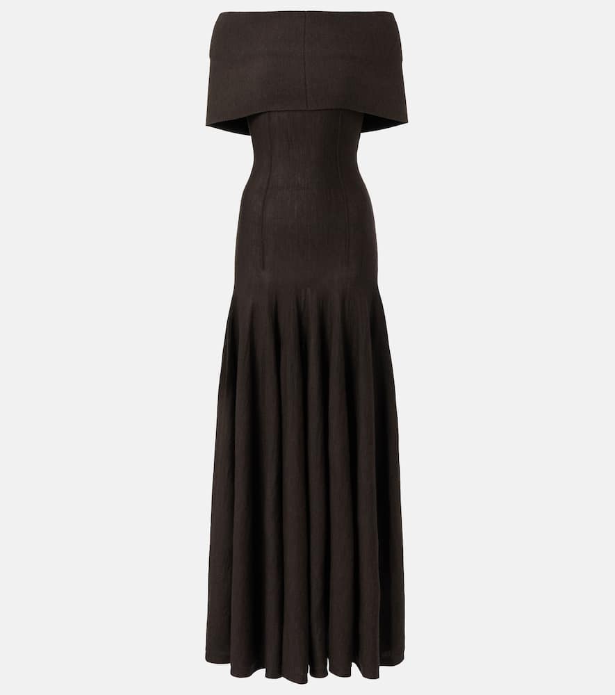 Ava off-shoulder wool-blend maxi dress