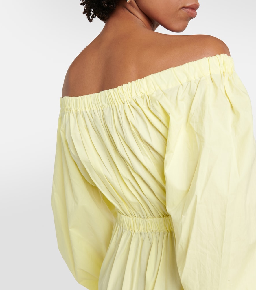 Helena gathered cotton midi dress