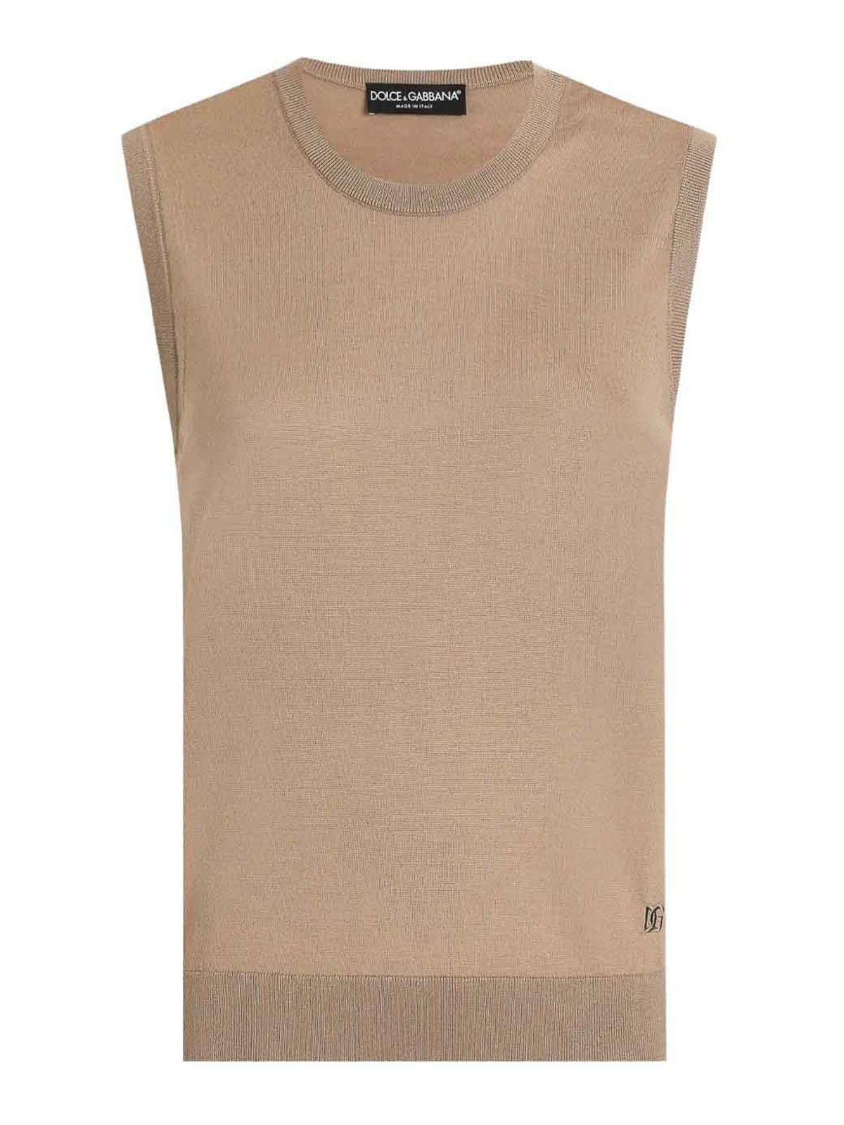 Sleeveless Jumper Nocciola Chiaro 1