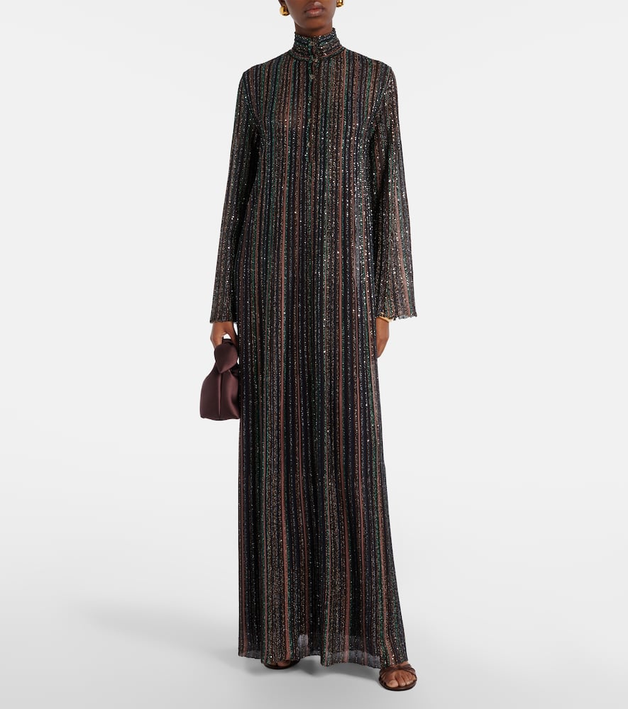 Sequined lamé maxi dress