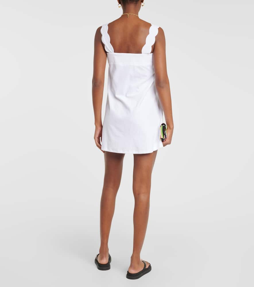 Marysia Scalloped cotton blend minidress