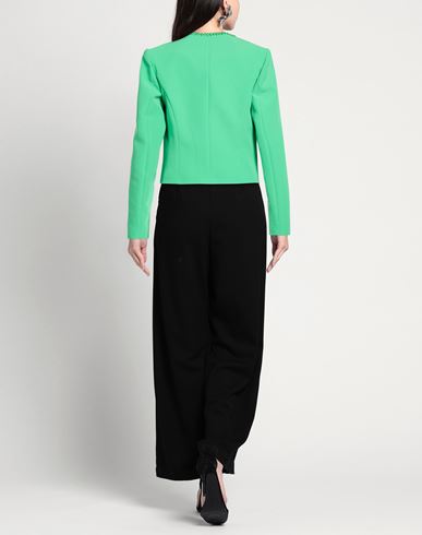 Woman Blazer Green Size 6 Polyester, Elastane