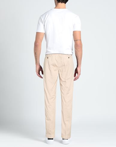 Man Pants Beige Size 40 Cotton, Linen, Elastane