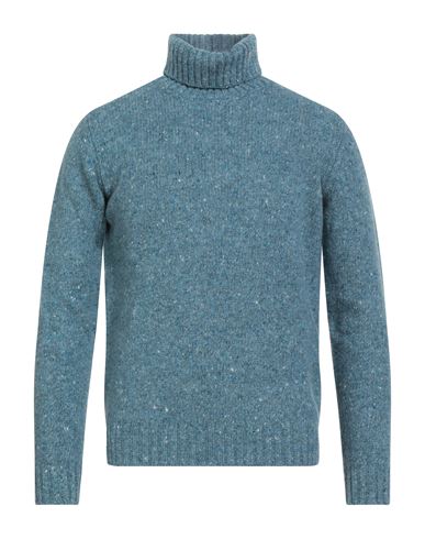 Man Turtleneck Slate blue Size 40 Wool, Cashmere, Polyester