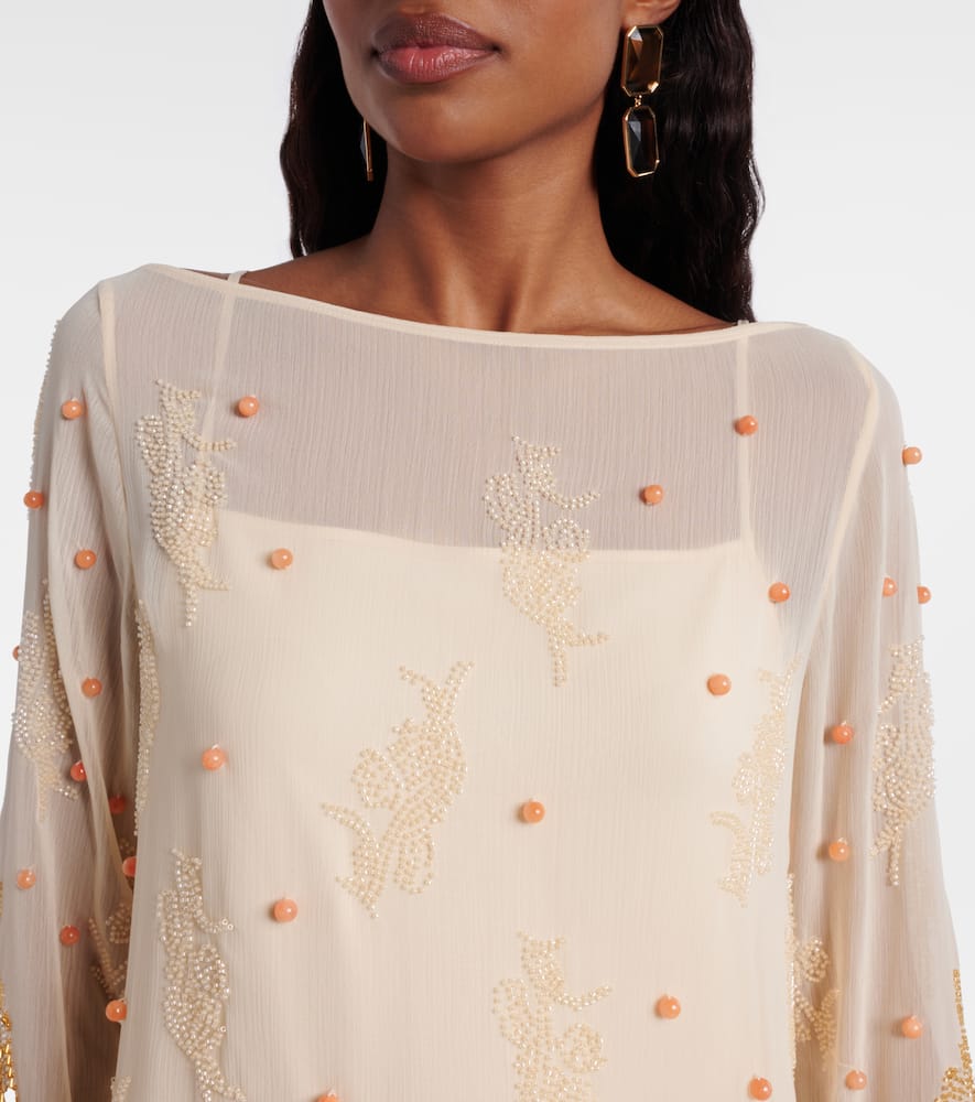 Embellished chiffon minidress