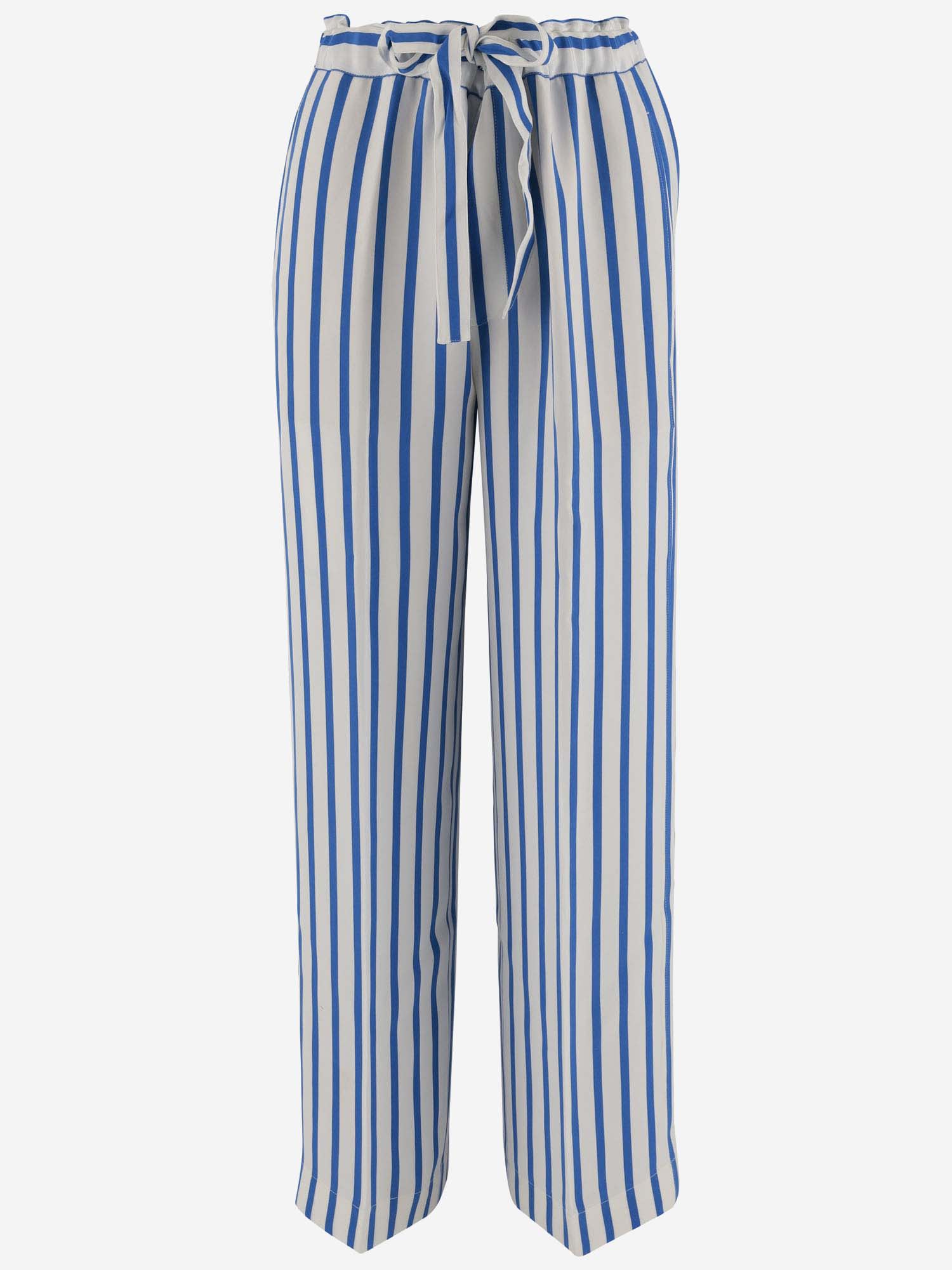 Striped straight-leg trousers - Blue