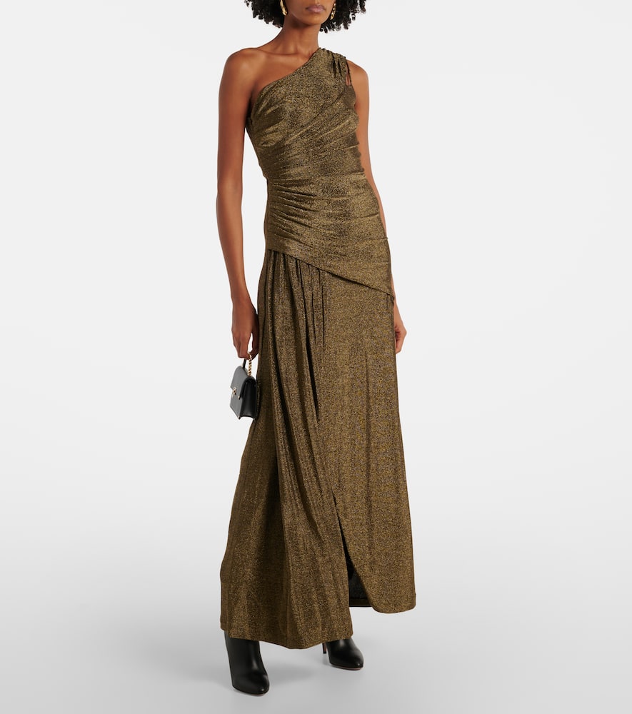Rafael asymmetric lamé maxi dress