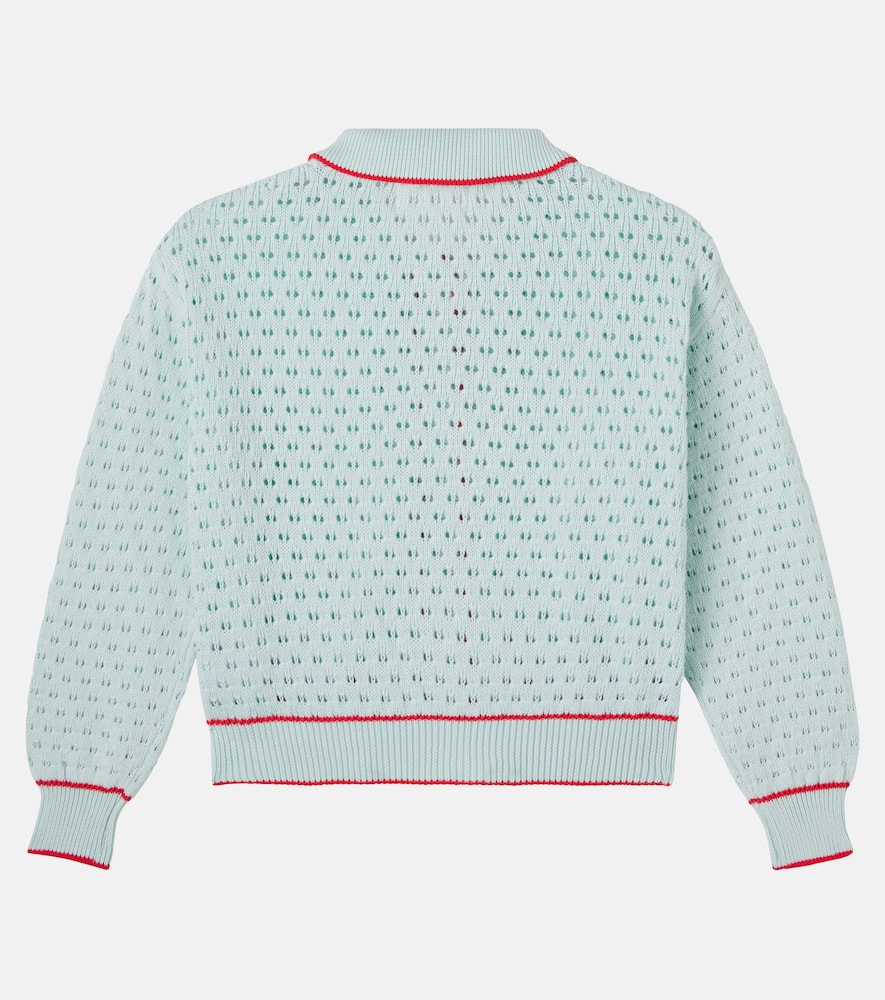 Pointelle cotton cardigan