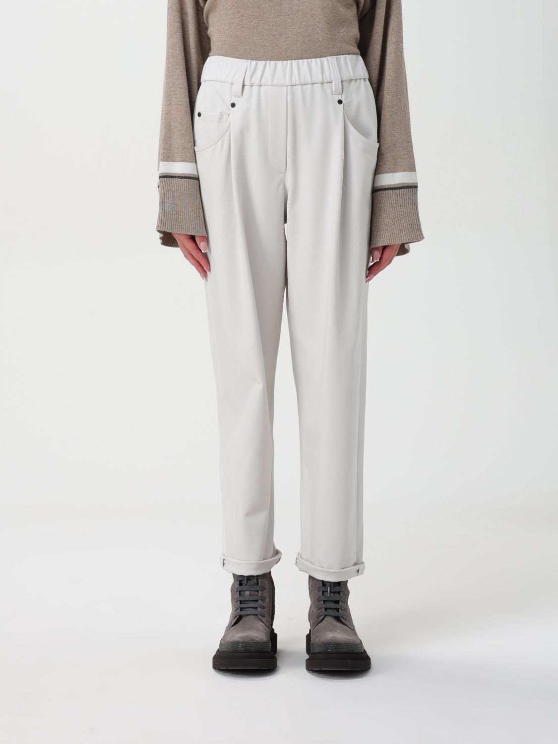 Pants Woman color Yellow Cream