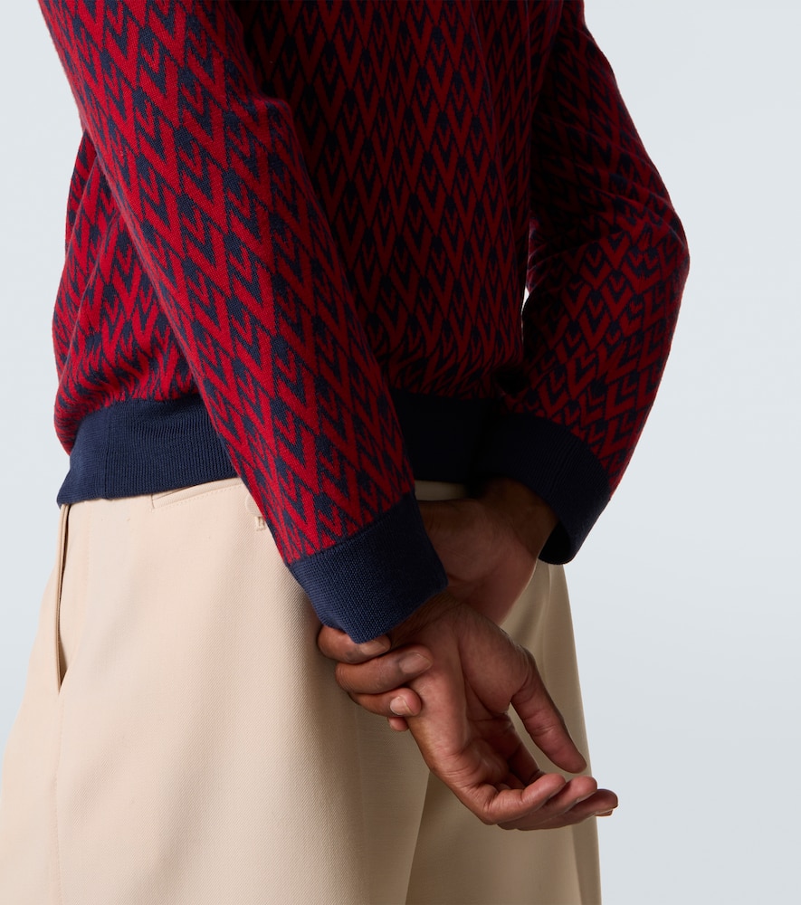 Toute La V virgin wool jacquard sweater