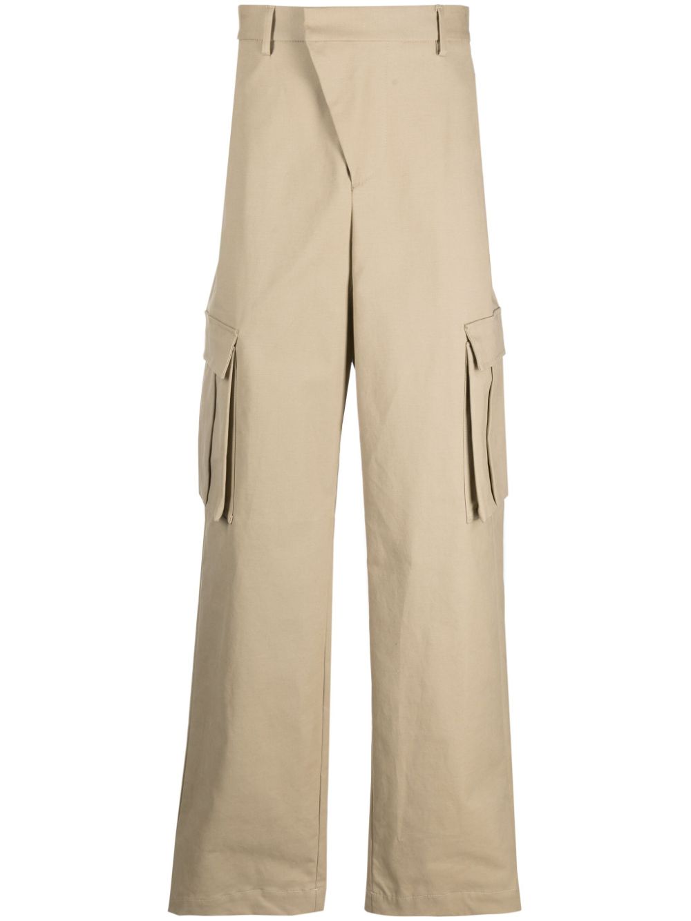 Wide-leg cargo trousers - Neutrals