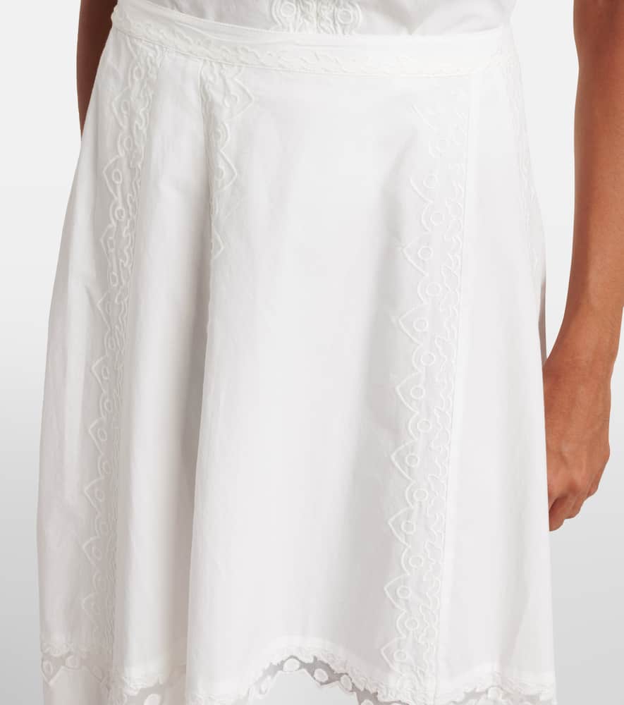 Lucia embroidered cotton midi skirt