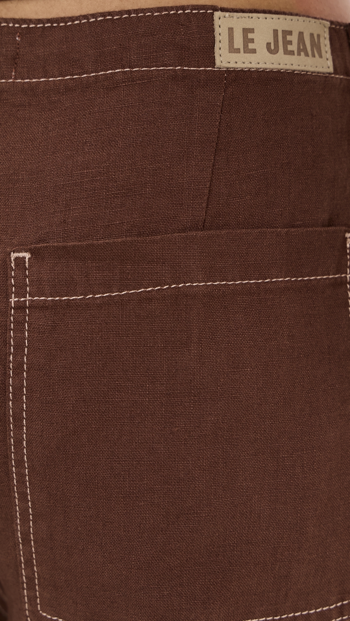 Mid Rise Linen Utility Barrel Pants Cocoa