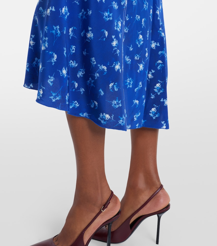 Bela floral gathered silk midi dress
